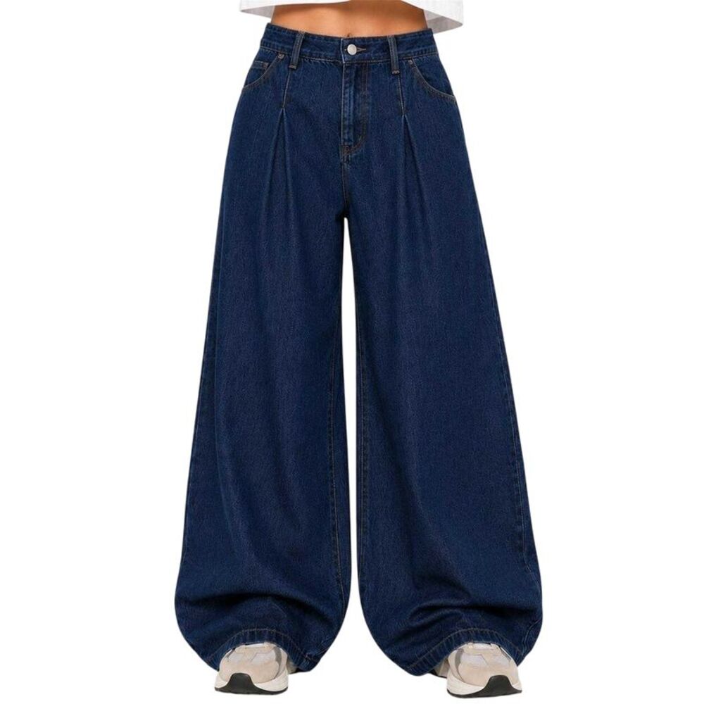 I Saw It First Womens/Ladies Denim Wide Leg Jeans / Indigo